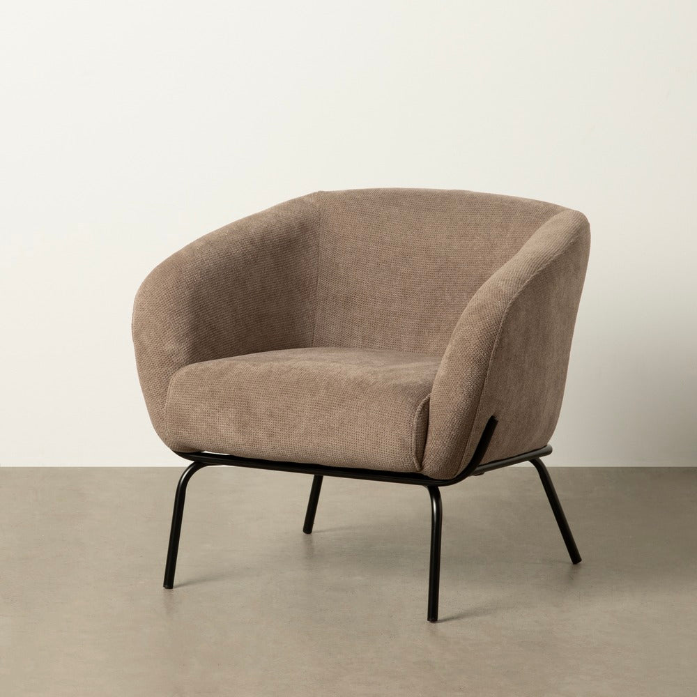 SILL�N TAUPE TEJIDO-METAL 77 X 72 X 68 CM