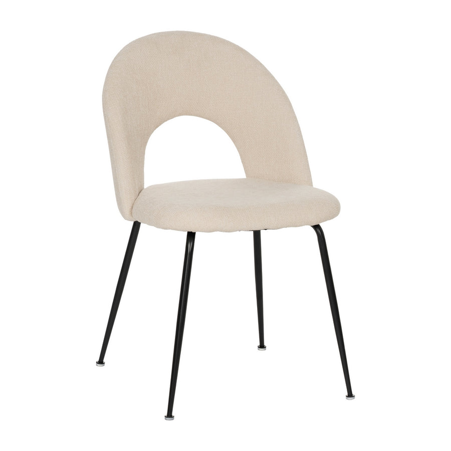 WHITE FABRIC-METAL CONTRACT CHAIR 49 X 60 X 81 CM
