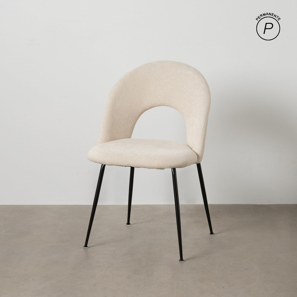 WHITE FABRIC-METAL CONTRACT CHAIR 49 X 60 X 81 CM