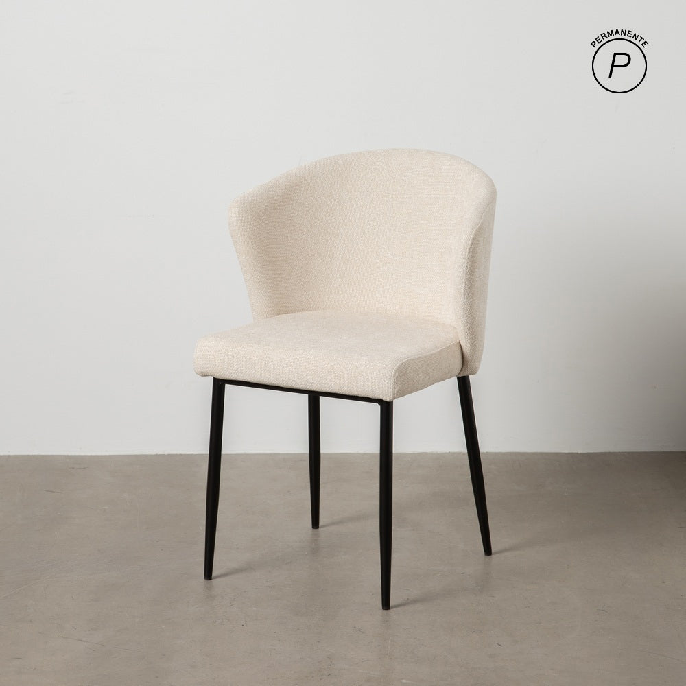 SILLA BLANCO TEJIDO-METAL CONTRACT 52,50 X 55 X 80 CM