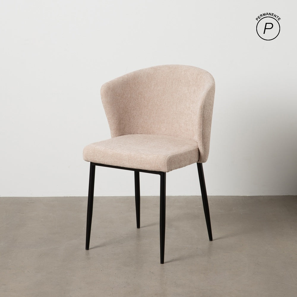 SILLA BEIGE TEJIDO-METAL CONTRACT 52,50 X 55 X 80 CM