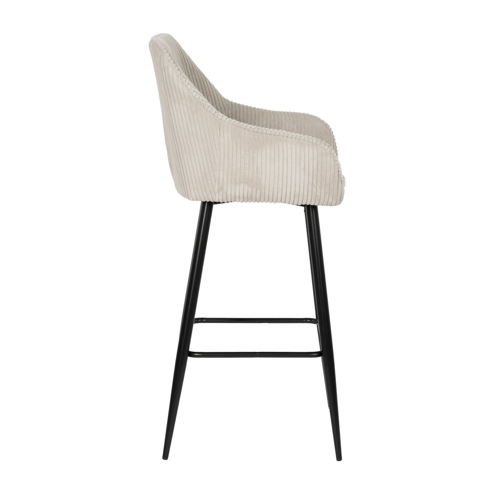 TABURETE BEIGE TEJIDO-METAL CONTRACT 54 X 41,50 X 109 CM