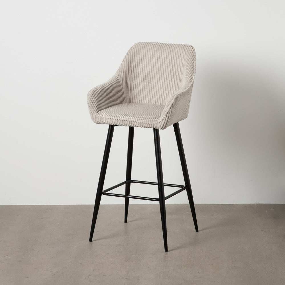 TABURETE BEIGE TEJIDO-METAL CONTRACT 54 X 41,50 X 109 CM