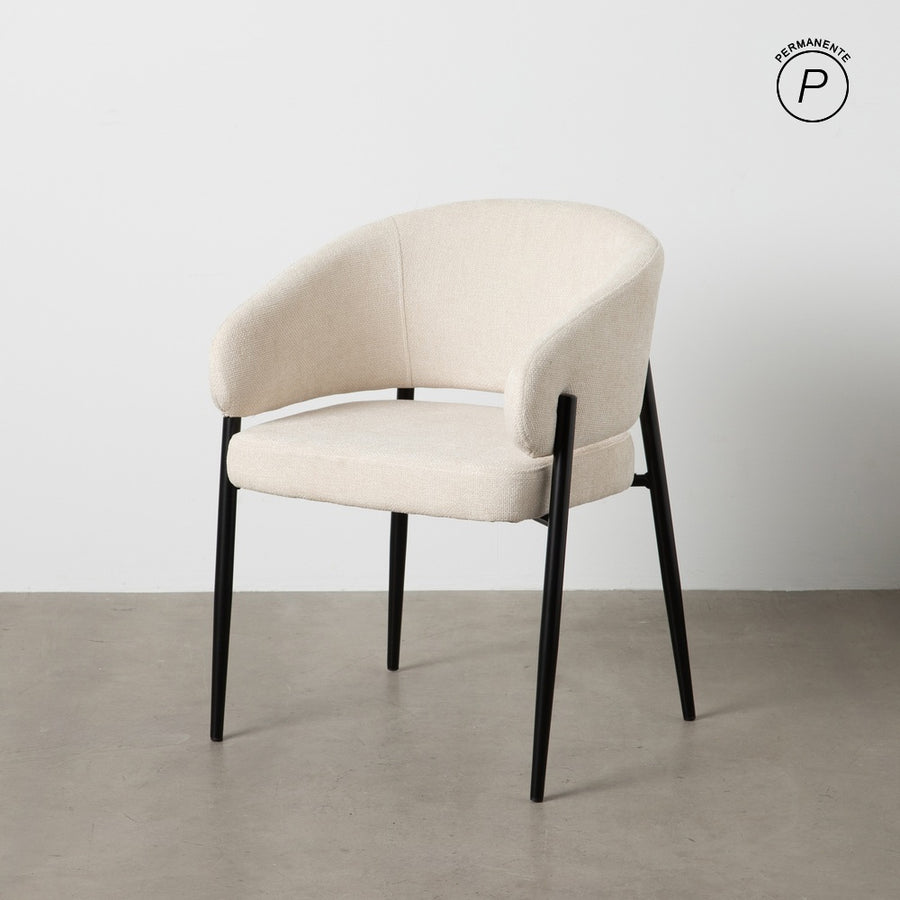 SILLA BLANCO TEJIDO-METAL CONTRACT 60 X 57 X 79 CM