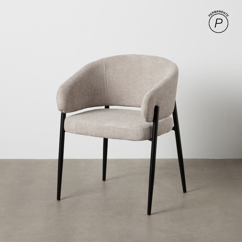 SILLA GRIS TEJIDO-METAL CONTRACT 60 X 57 X 79 CM