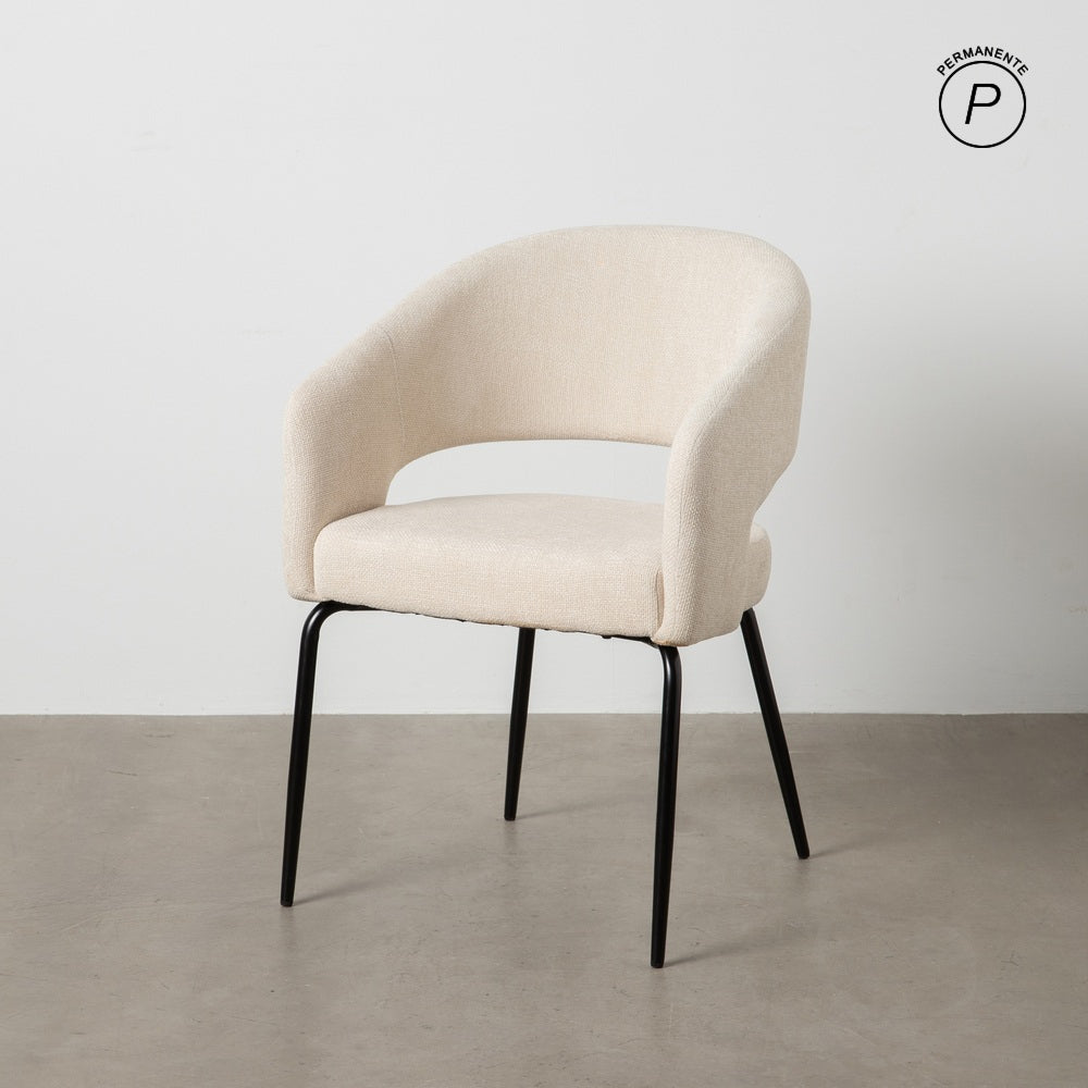 SILLA BLANCO TEJIDO-METAL CONTRACT 57 X 56 X 81 CM