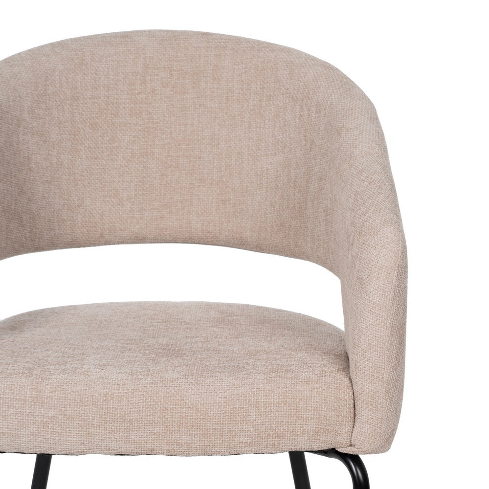 SILLA BEIGE TEJIDO-METAL CONTRACT 57 X 56 X 81 CM