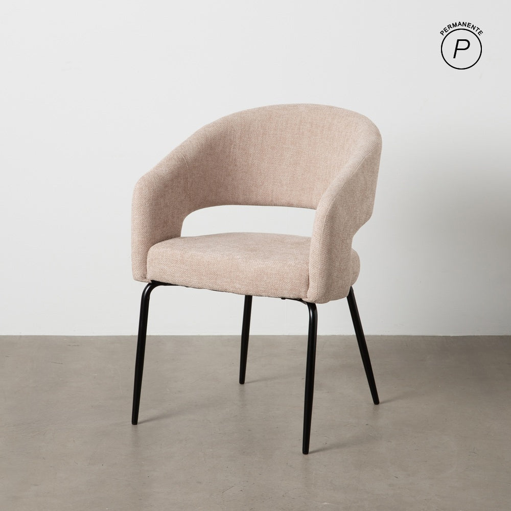 SILLA BEIGE TEJIDO-METAL CONTRACT 57 X 56 X 81 CM