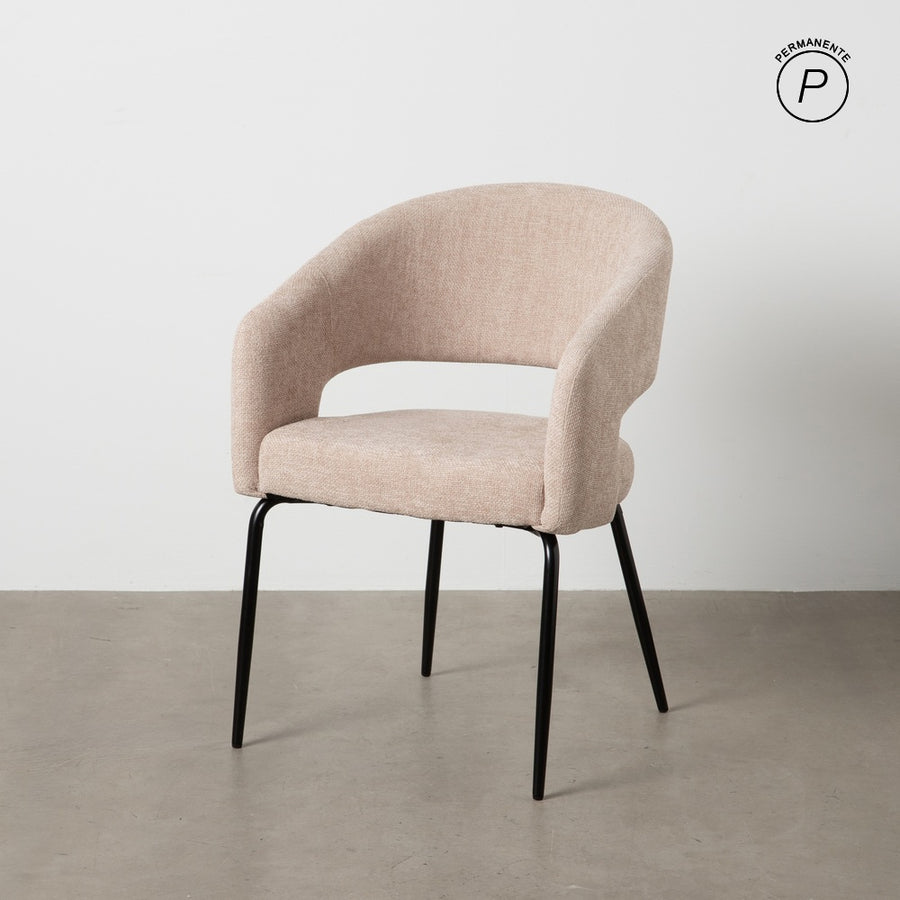 SILLA BEIGE TEJIDO-METAL CONTRACT 57 X 56 X 81 CM