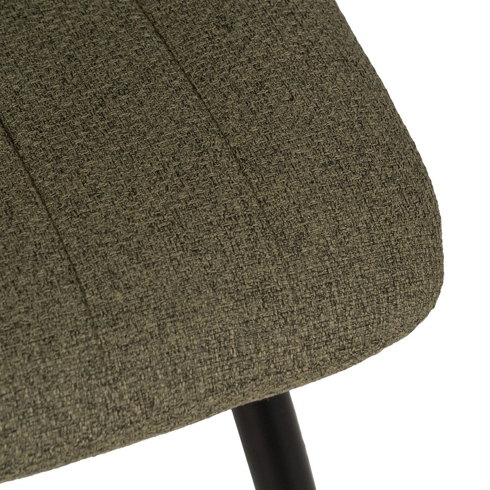 GREEN FABRIC-METAL DINING CHAIR 44 X 51 X 88 CM