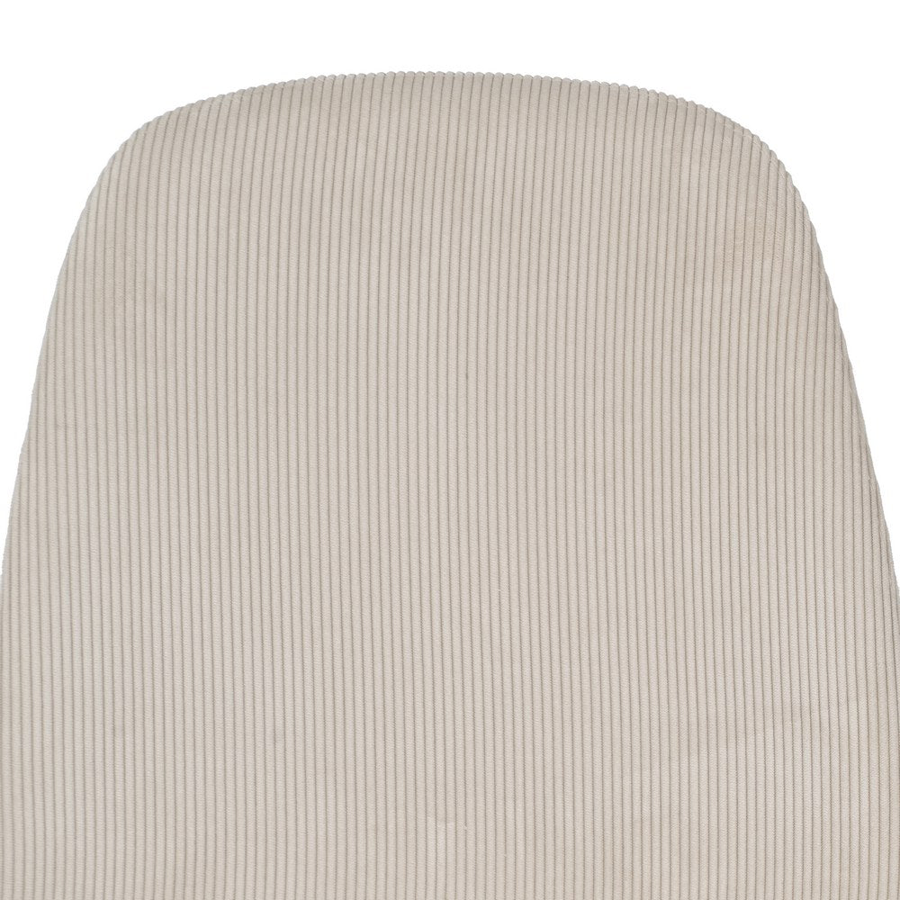 CREAM CORDUROY FABRIC-METAL DINING CHAIR 44 X 47 X 88 CM