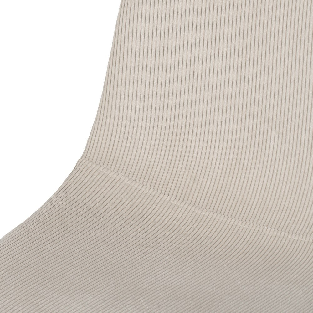CREAM CORDUROY FABRIC-METAL DINING CHAIR 44 X 47 X 88 CM