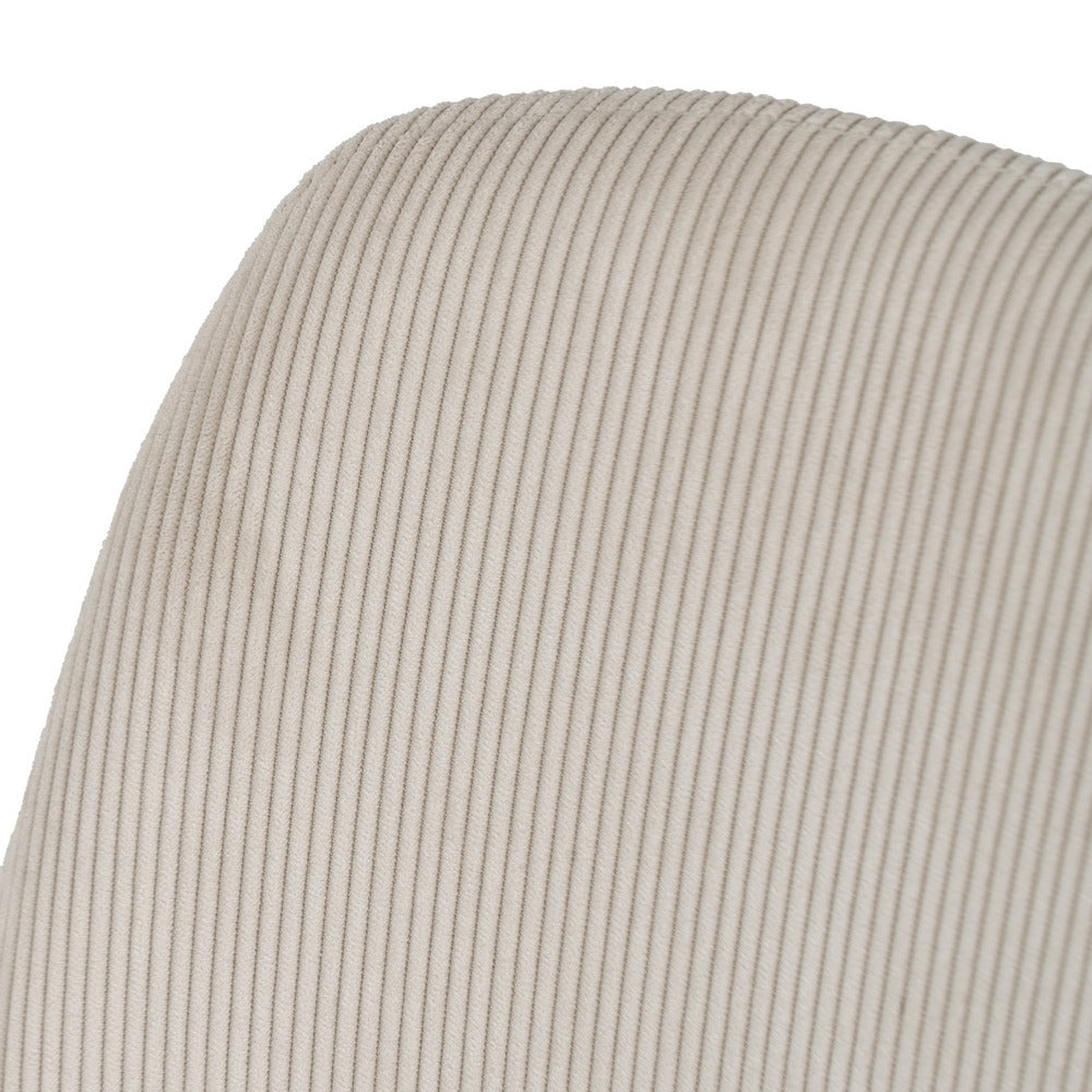 CREAM CORDUROY FABRIC-METAL DINING CHAIR 44 X 47 X 88 CM