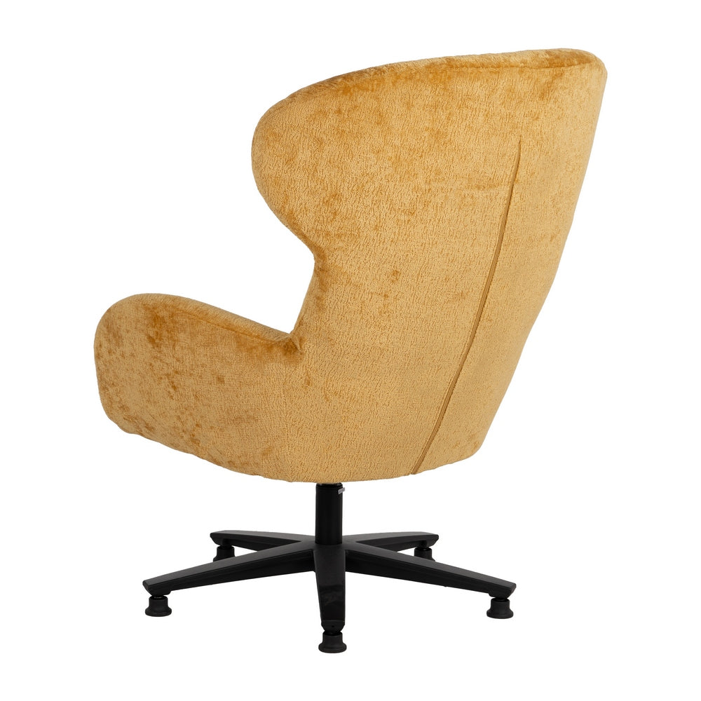 SILLÓN GIRATORIO MOSTAZA TEJIDO-METAL 78 X 84,50 X 104,50 CM
