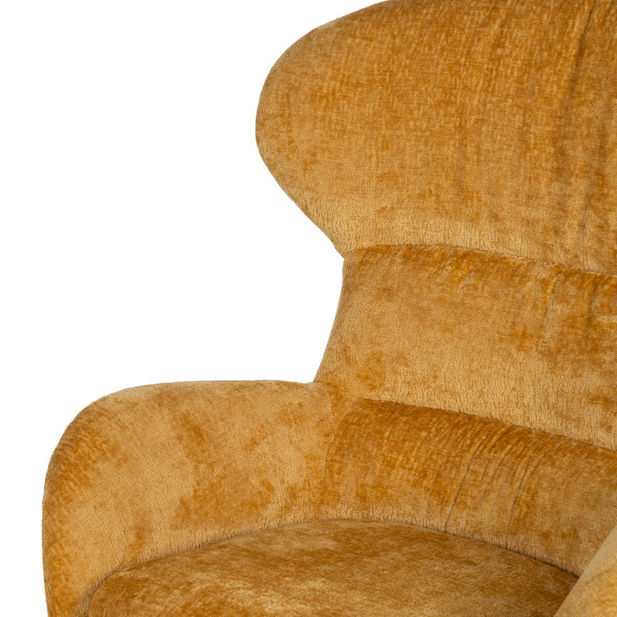 SILLÓN GIRATORIO MOSTAZA TEJIDO-METAL 78 X 84,50 X 104,50 CM