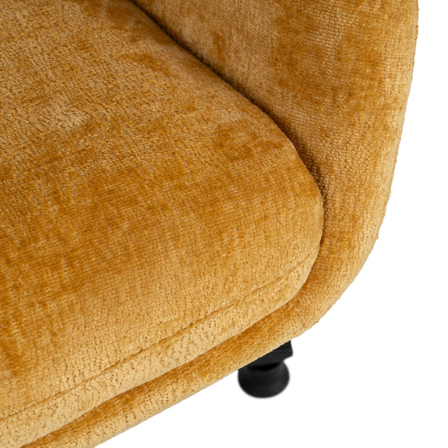 SILLÓN GIRATORIO MOSTAZA TEJIDO-METAL 78 X 84,50 X 104,50 CM