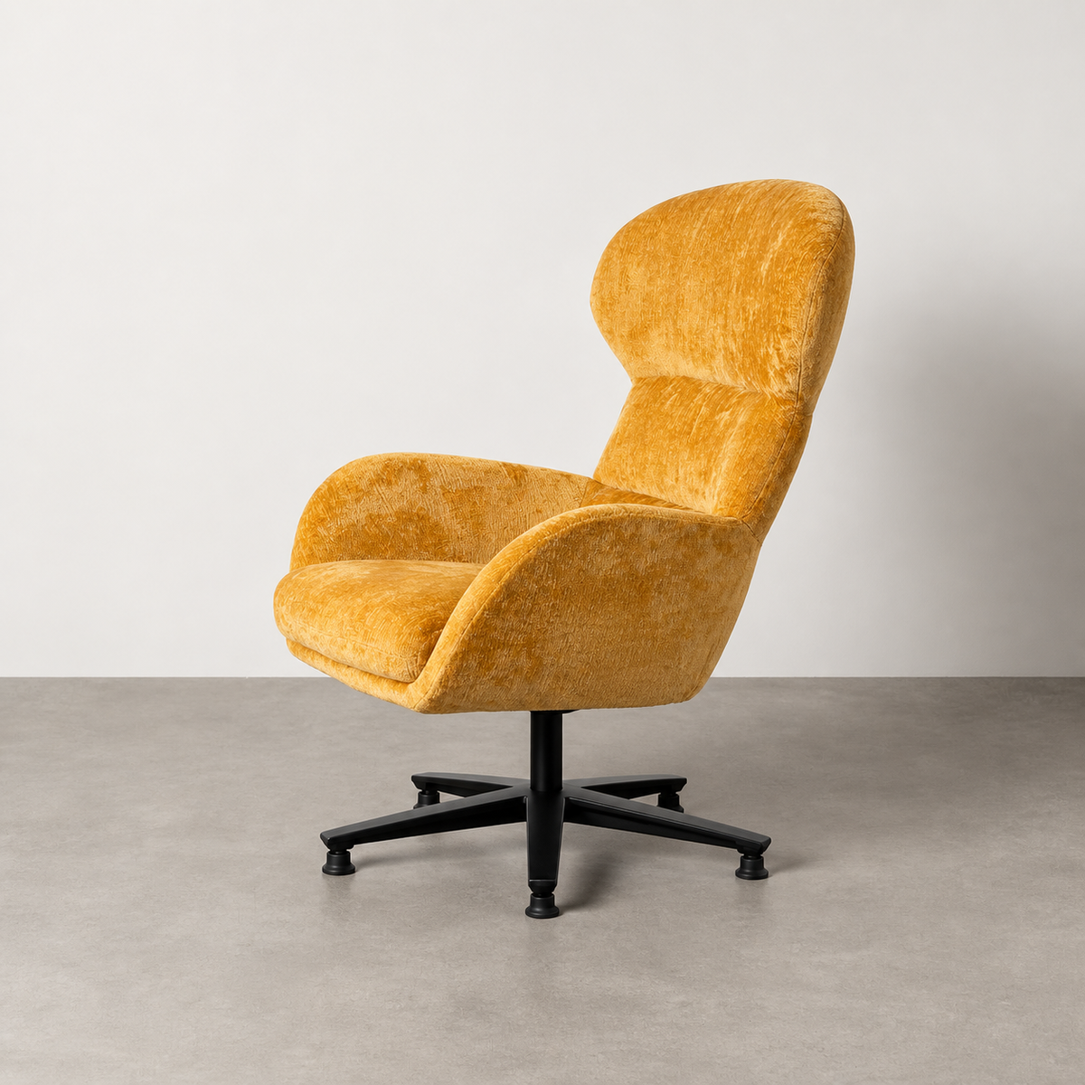 SILLÓN GIRATORIO MOSTAZA — LATERAL