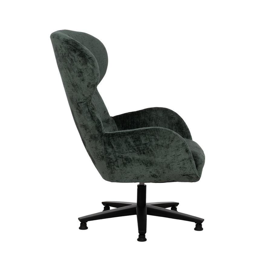 SILLÓN GIRATORIO VERDE TEJIDO-METAL 78 X 84,50 X 104,50 CM