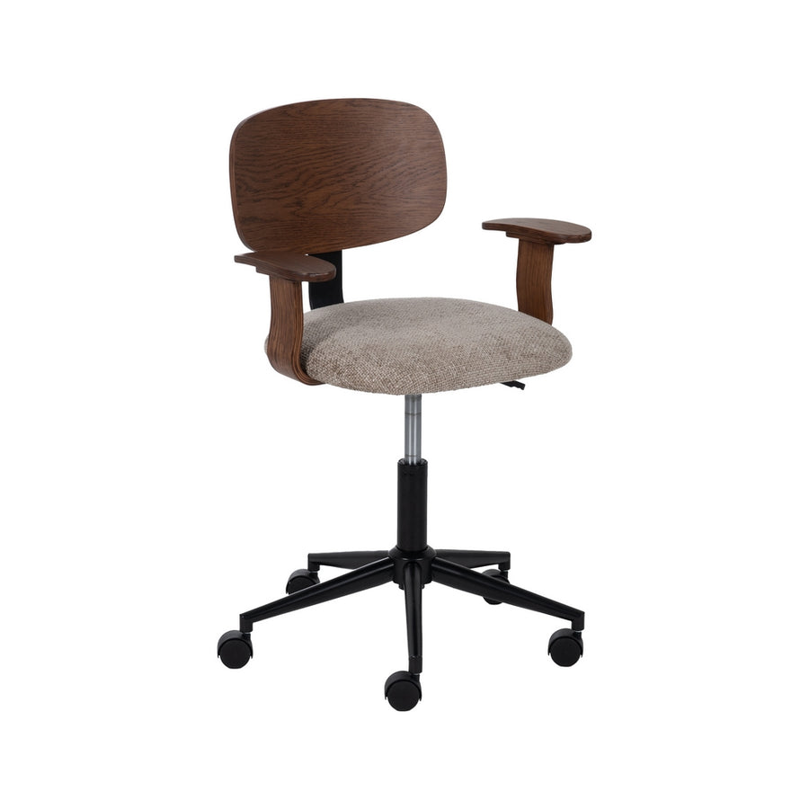 SILLA RUEDAS BEIGE-MARRÓN TEJIDO-MADERA 60 X 60 X 89 CM
