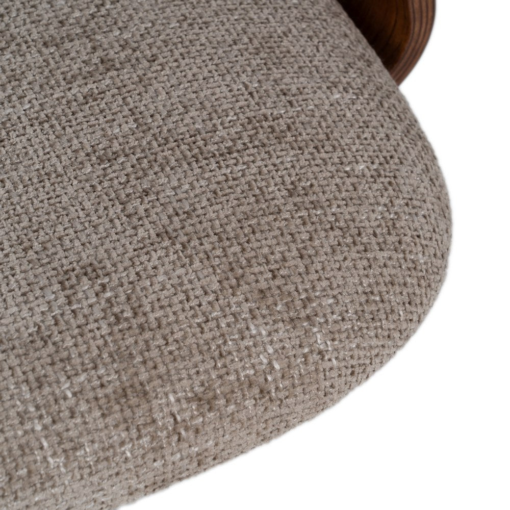 SILLA RUEDAS BEIGE-MARRÓN TEJIDO-MADERA 60 X 60 X 89 CM