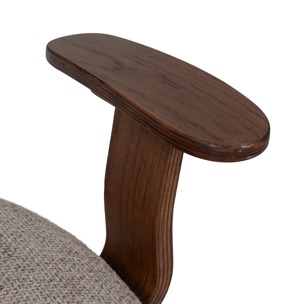 SILLA RUEDAS BEIGE-MARRÓN TEJIDO-MADERA 60 X 60 X 89 CM