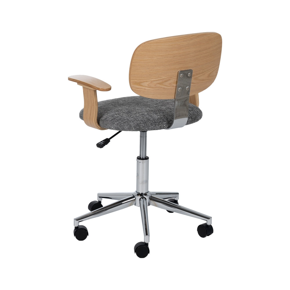 SILLA RUEDAS GRIS-NATURAL TEJIDO-MADERA 60 X 60 X 89 CM
