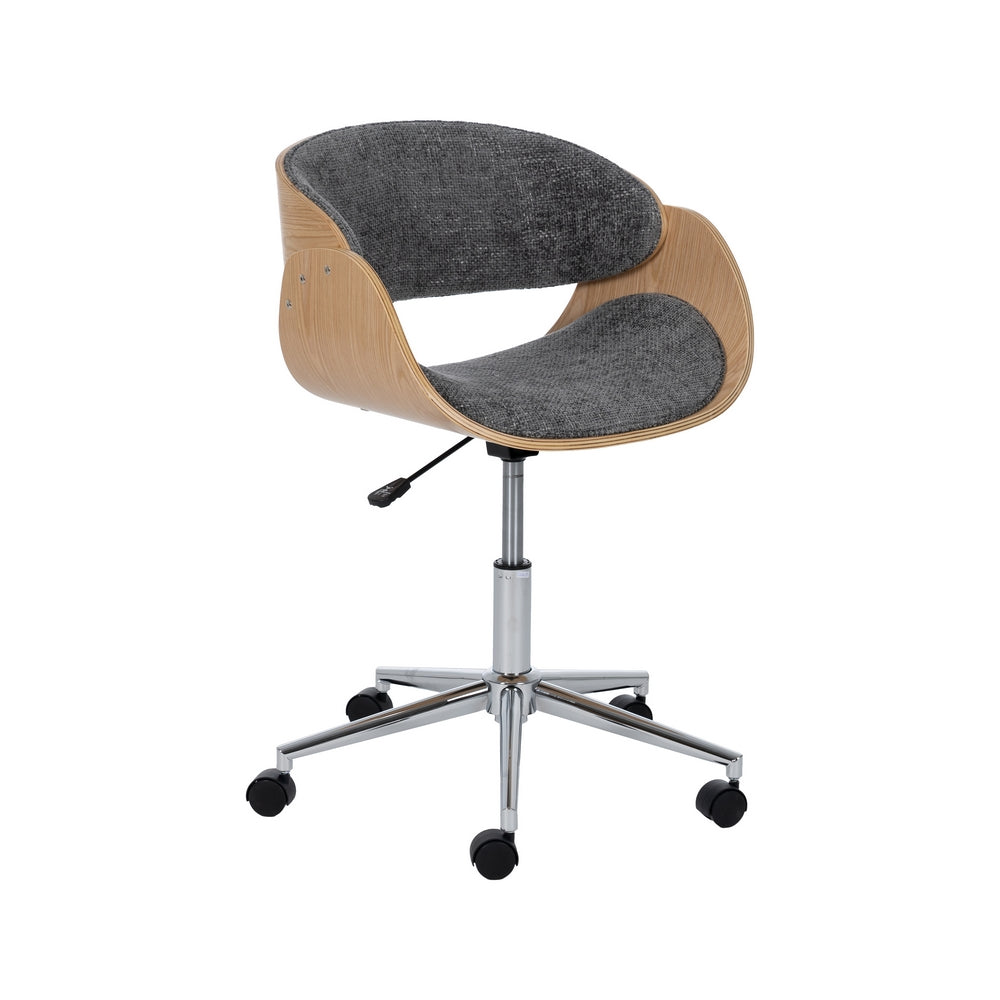 SILLA RUEDAS GRIS-NATURAL TEJIDO-MADERA 59 X 64 X 88 CM