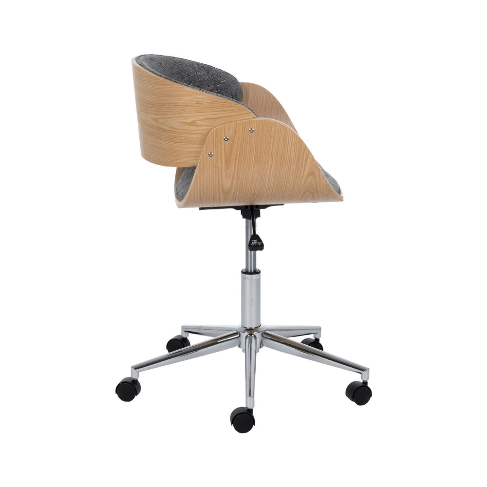 SILLA RUEDAS GRIS-NATURAL TEJIDO-MADERA 59 X 64 X 88 CM