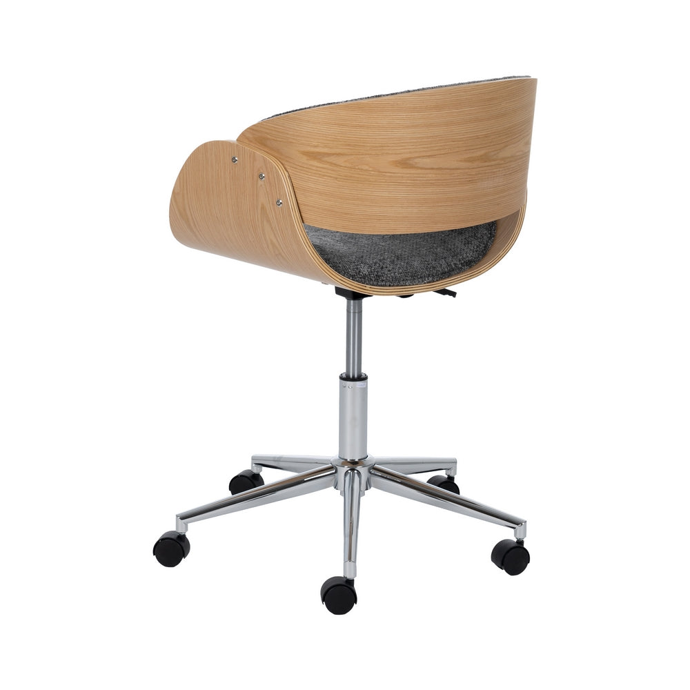 SILLA RUEDAS GRIS-NATURAL TEJIDO-MADERA 59 X 64 X 88 CM
