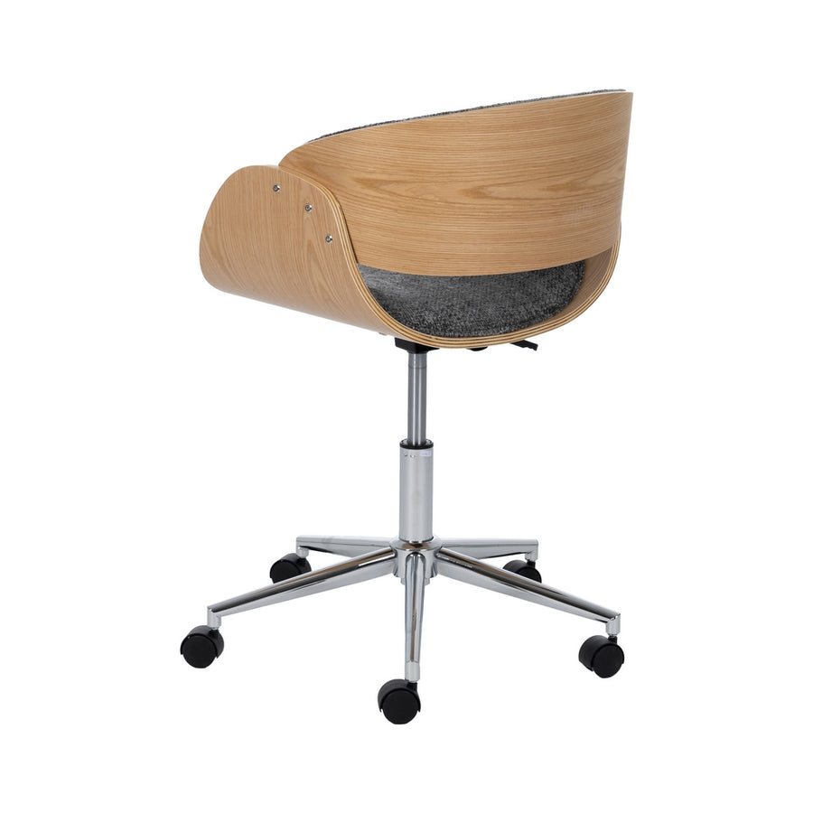 SILLA RUEDAS GRIS-NATURAL TEJIDO-MADERA 59 X 64 X 88 CM