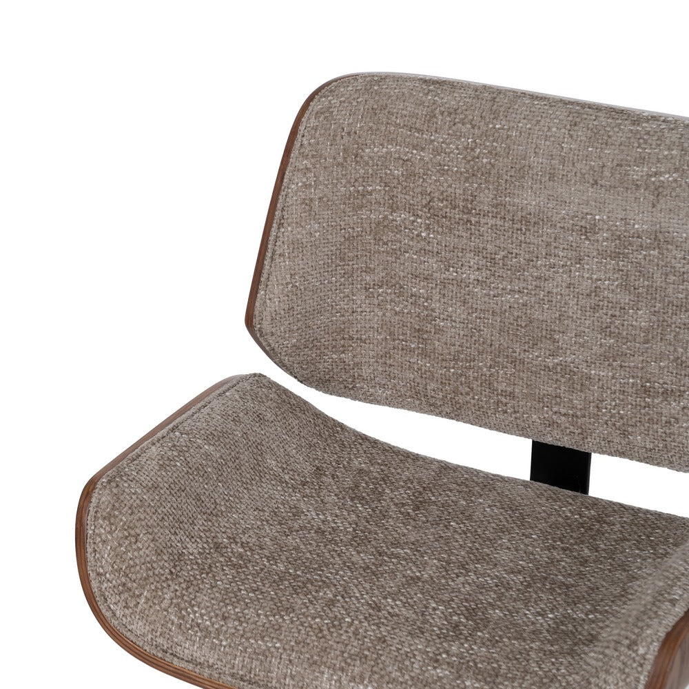 SILLA RUEDAS BEIGE-MARRÓN TEJIDO-MADERA 54 X 61 X 88 CM