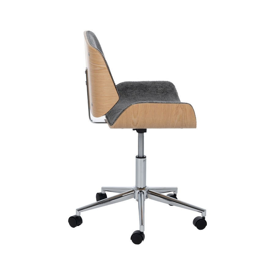 SILLA RUEDAS GRIS-NATURAL TEJIDO-MADERA 54 X 61 X 88 CM