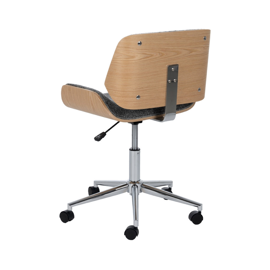 SILLA RUEDAS GRIS-NATURAL TEJIDO-MADERA 54 X 61 X 88 CM