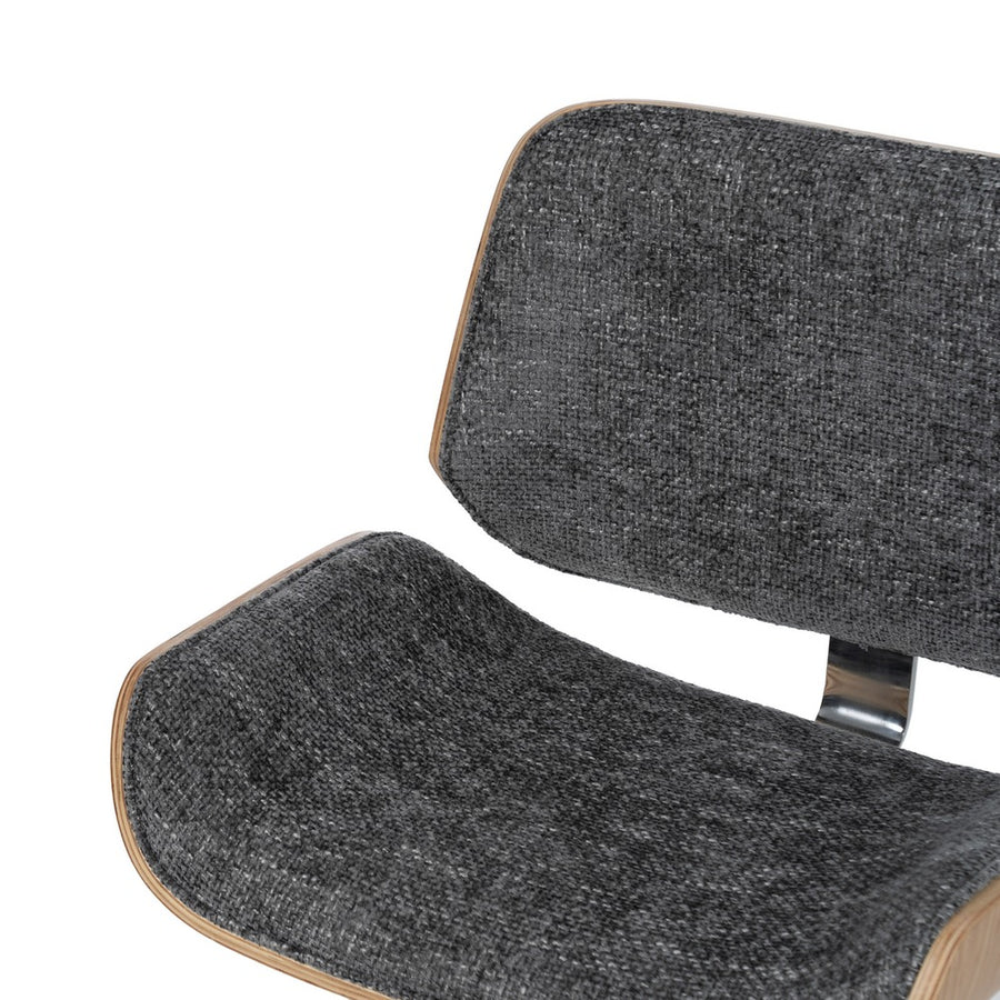 SILLA RUEDAS GRIS-NATURAL TEJIDO-MADERA 54 X 61 X 88 CM