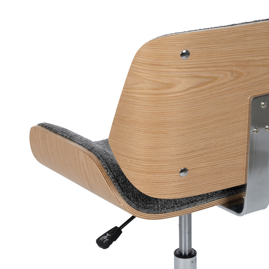SILLA RUEDAS GRIS-NATURAL TEJIDO-MADERA 54 X 61 X 88 CM