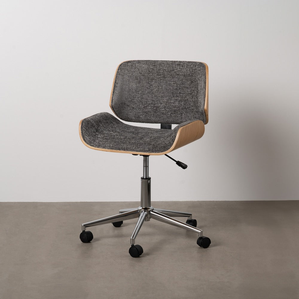 SILLA RUEDAS GRIS-NATURAL TEJIDO-MADERA 54 X 61 X 88 CM