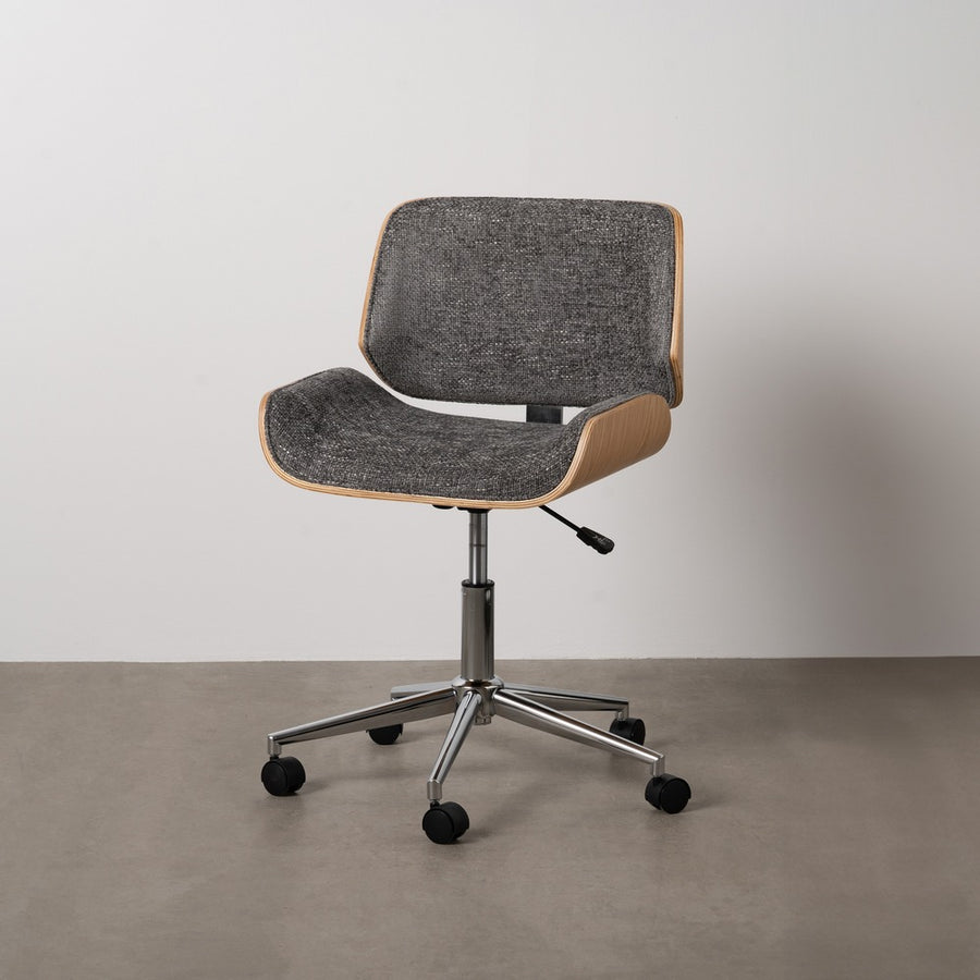 SILLA RUEDAS GRIS-NATURAL TEJIDO-MADERA 54 X 61 X 88 CM
