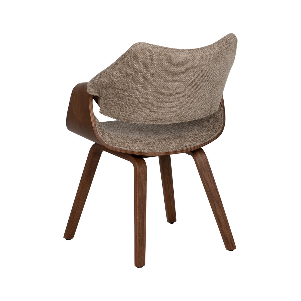 SILLA BEIGE-MARRÓN TEJIDO-MADERA 61 X 56 X 82 CM