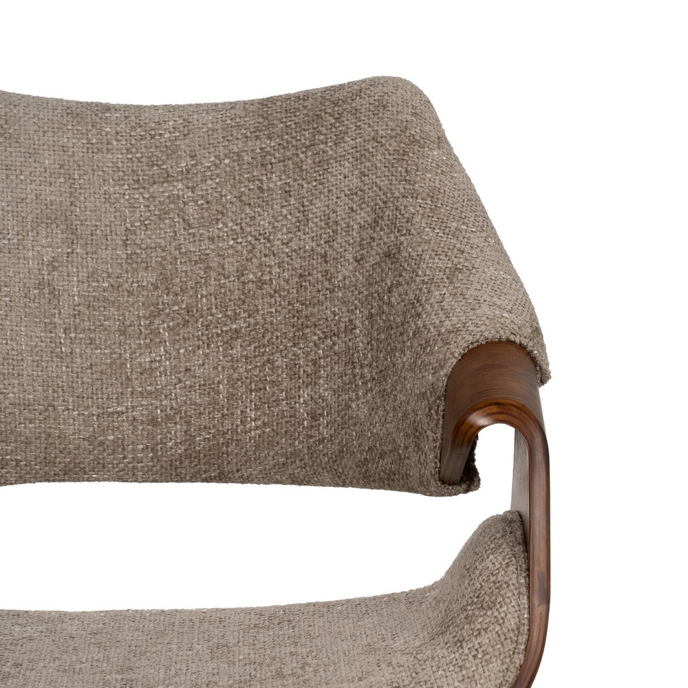 SILLA BEIGE-MARRÓN TEJIDO-MADERA 61 X 56 X 82 CM