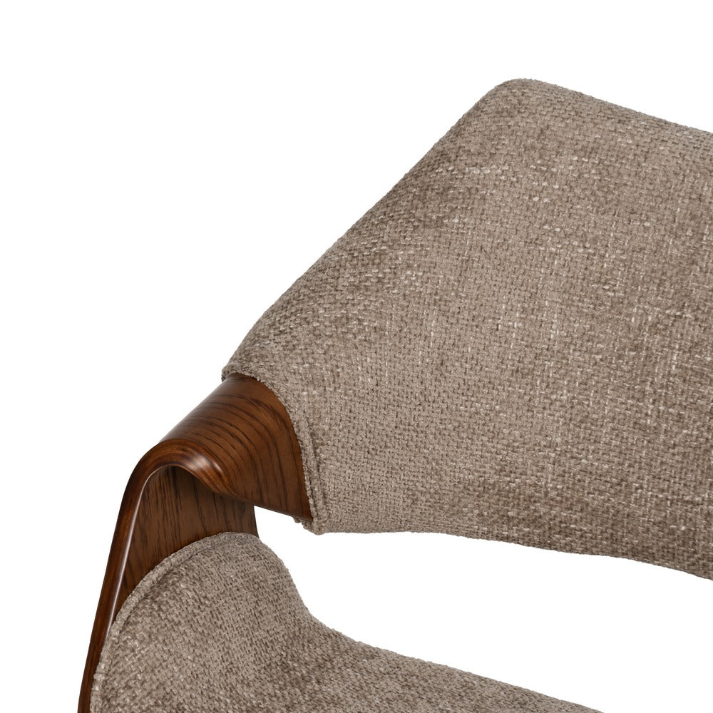 SILLA BEIGE-MARRÓN TEJIDO-MADERA 61 X 56 X 82 CM