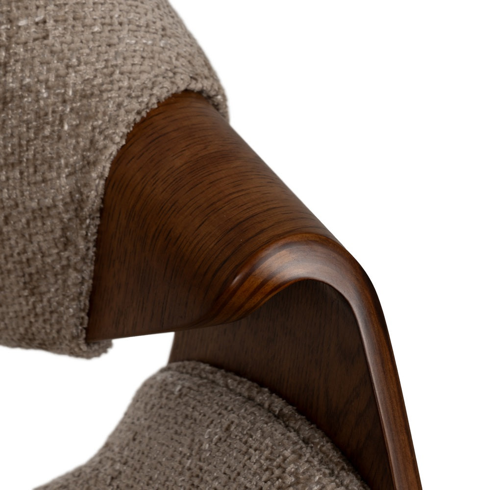 SILLA BEIGE-MARRÓN TEJIDO-MADERA 61 X 56 X 82 CM