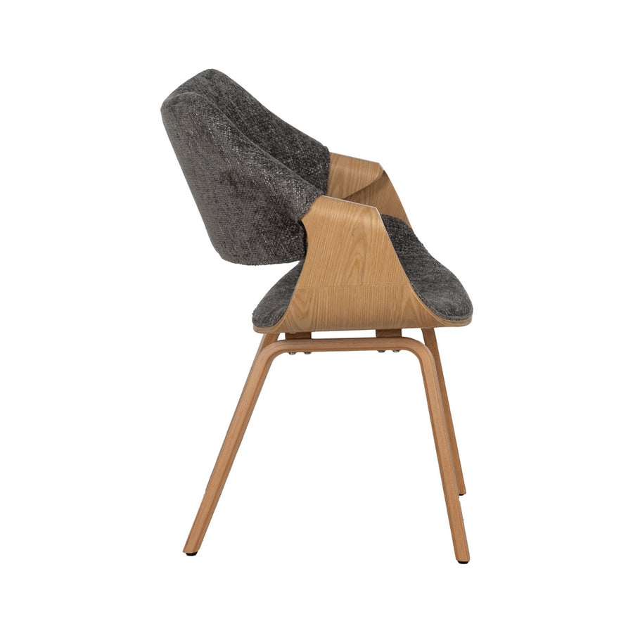 SILLA GRIS-NATURAL TEJIDO-MADERA 61 X 56 X 82 CM