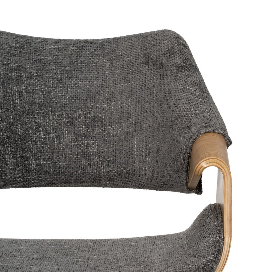 SILLA GRIS-NATURAL TEJIDO-MADERA 61 X 56 X 82 CM