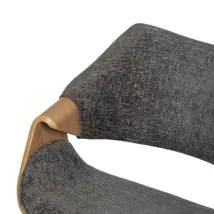 SILLA GRIS-NATURAL TEJIDO-MADERA 61 X 56 X 82 CM