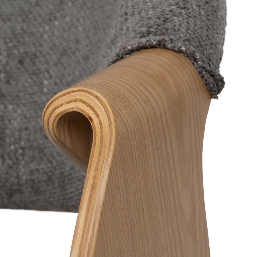 SILLA GRIS-NATURAL TEJIDO-MADERA 61 X 56 X 82 CM