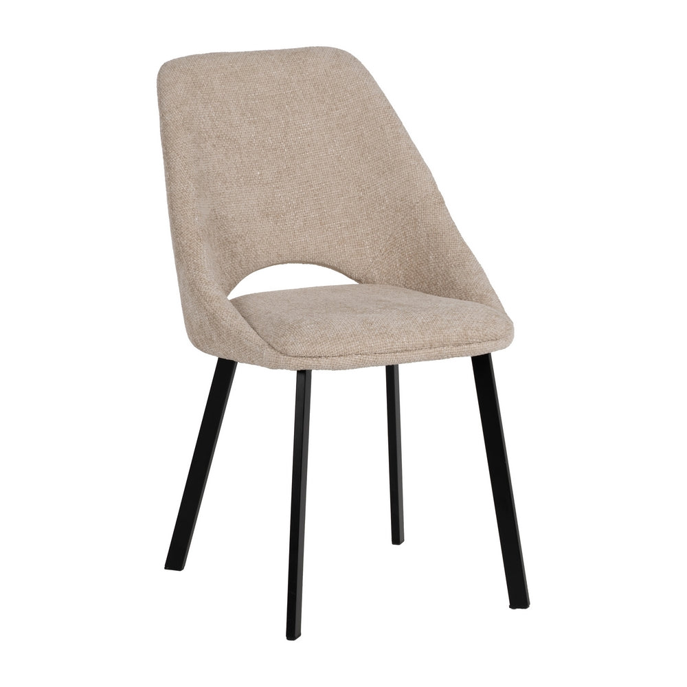 SILLA CREMA TEJIDO-METAL SALÓN 48 X 61 X 85 CM