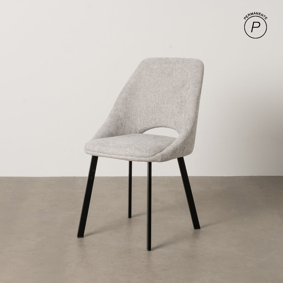 SILLA GRIS TEJIDO-METAL SALÓN 48 X 61 X 85 CM