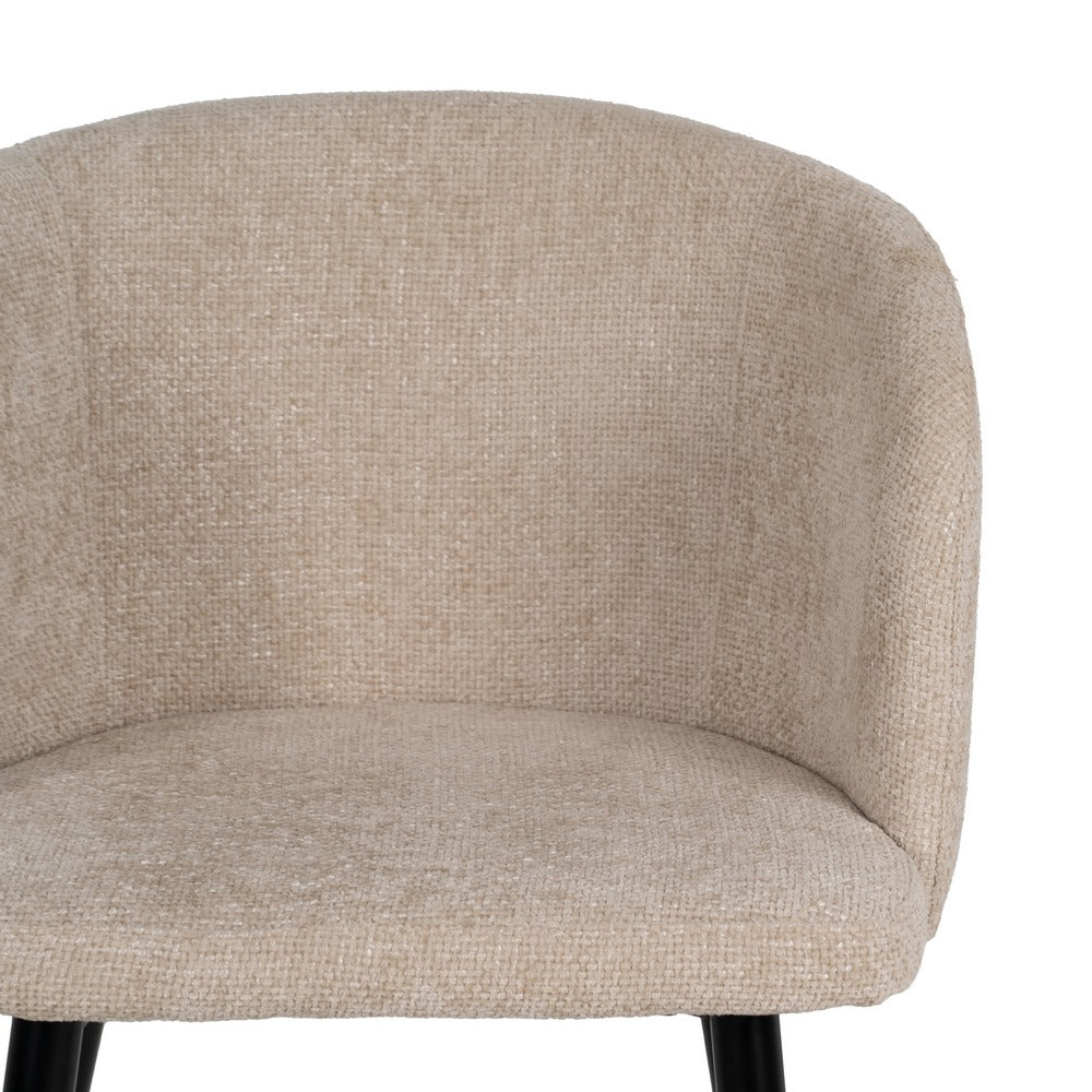 SILLA CREMA TEJIDO-METAL SALÓN 53 X 53 X 77 CM