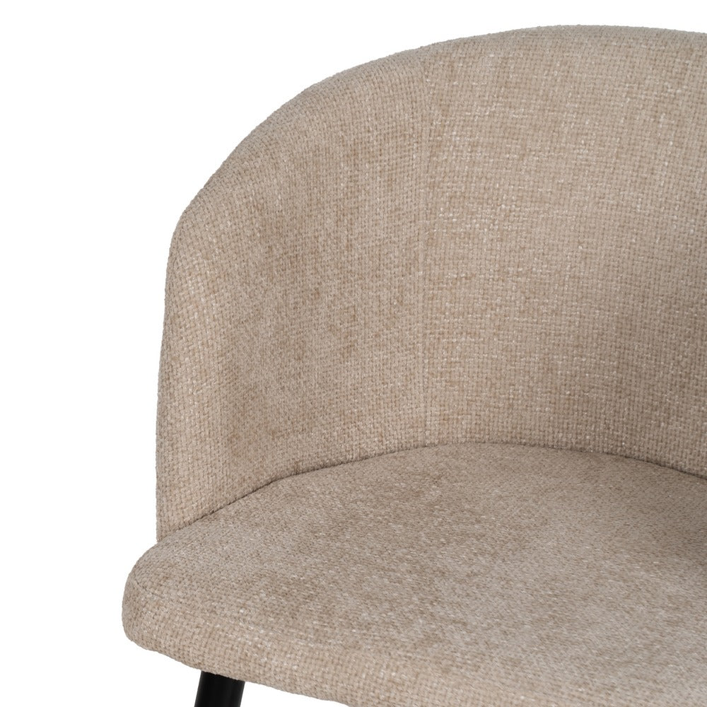 SILLA CREMA TEJIDO-METAL SALÓN 53 X 53 X 77 CM