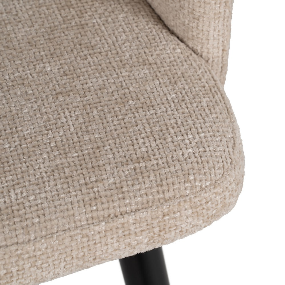 SILLA CREMA TEJIDO-METAL SALÓN 53 X 53 X 77 CM